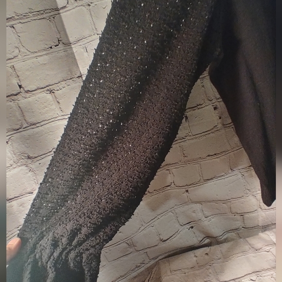 Madewell Textured Black Eyelet Mix Ruffle Longsleeve Top XXL - Picture 9 of 15